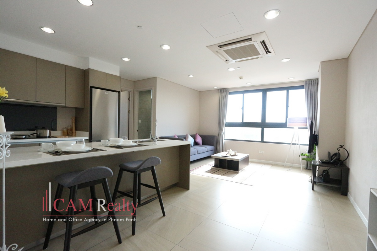 Tuol Svay Prey area| 2 bedrooms serviced apartment for rent in Phnom Penh| Pool, Gym & Steam