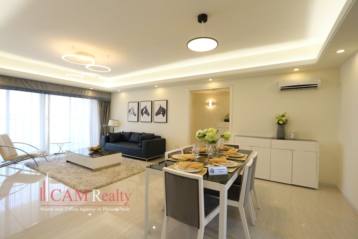 Toul Kork area | Modern style 4 bedrooms condominium for rent in Phnom Penh | Pool & Gym