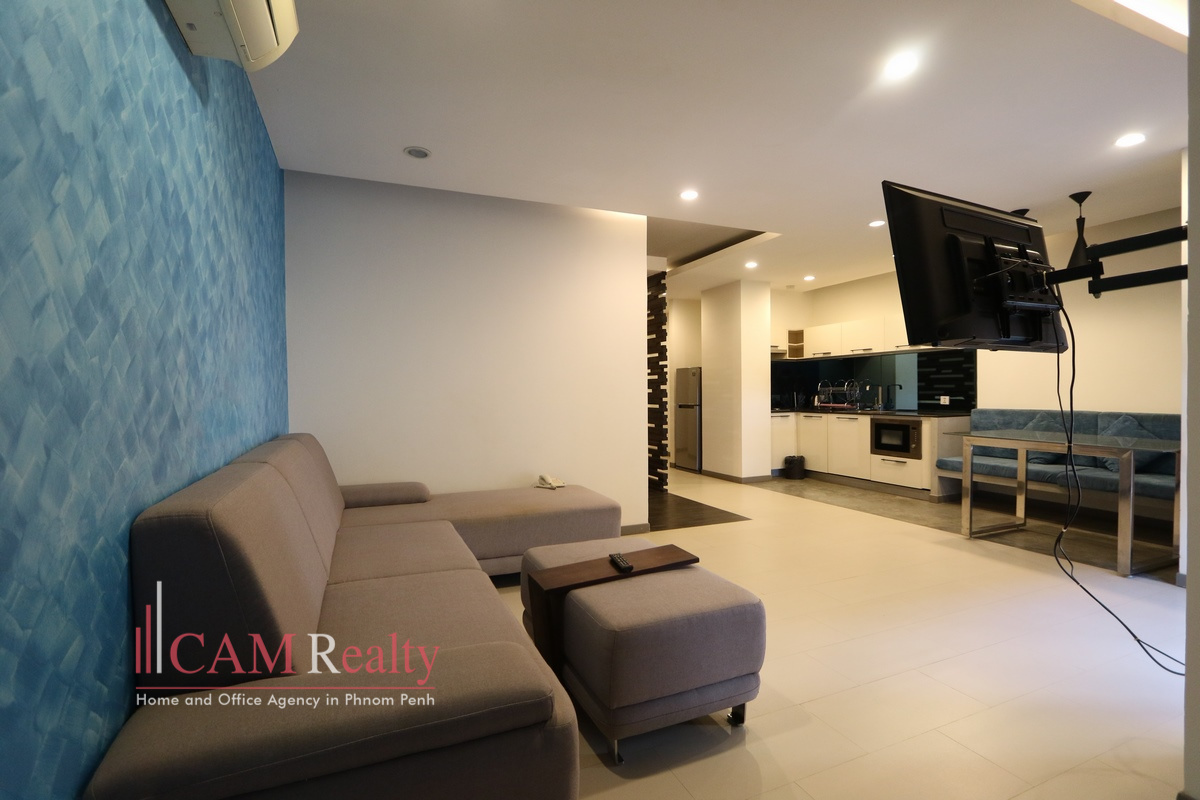 Chroy Changvar area| Modern style 3 bedrooms serviced apartment for rent in Phnom Penh| Gym